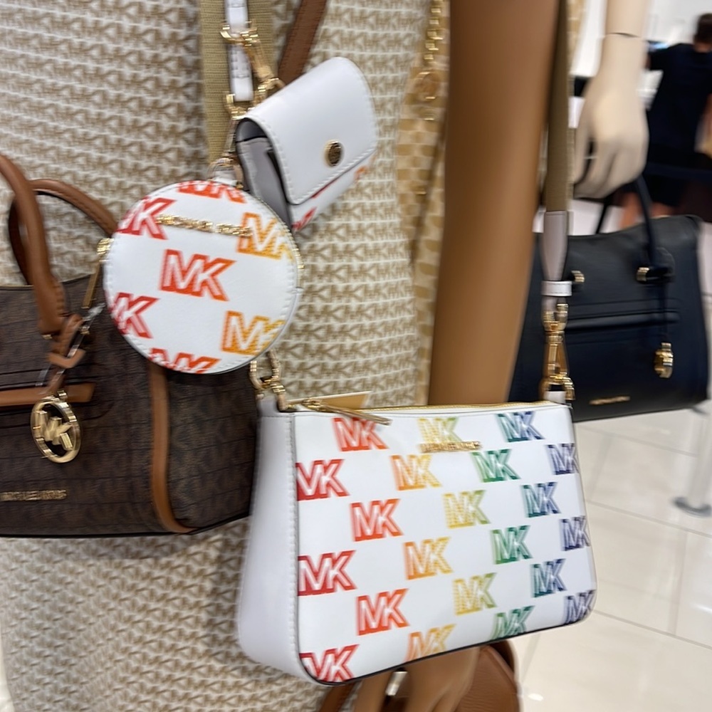 MICHAEL KORS JET SET TRAVEL SMALL SHOULDER CROSSBODY BAG WITH TECH ATTCH AIRPOD - Picture 4 of 16